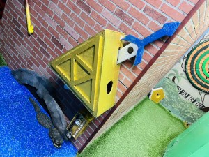 The triforce symbol with the master sword embedded.