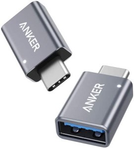 2 Anker female USB B to male USB C adapters.