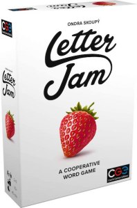 Letter Jam box art is white with a strawberry.