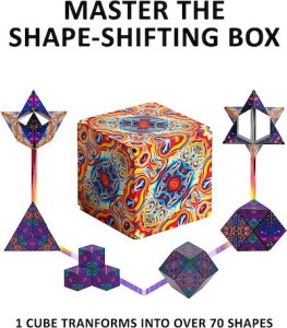 "Master the shape shifting box" shows a beautiful cube adjusted into mane other shapes.