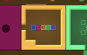 Colorful digital game featuring multi-colored blocks, where each block represents a room in the game, and the blocks can be recursively moved.