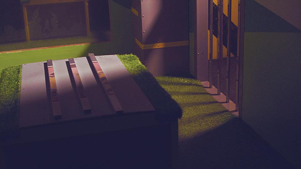 A raised platform covered in turn.