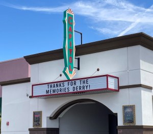 Building exterior, "Capitol theater." It looks like a convincing facade.