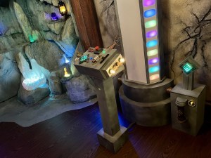 A fantastical contraption of lights, buttons, and metal.