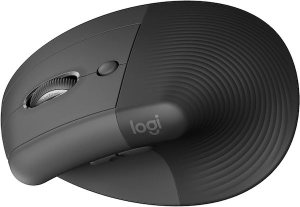 A gray wireless mouse with an elegant design.