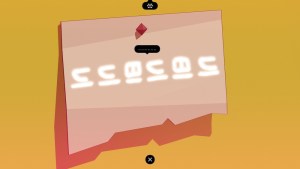 A note pinned to a wall with a set of symbols drawn on it.