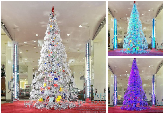 Christmas tree made of glass and metal