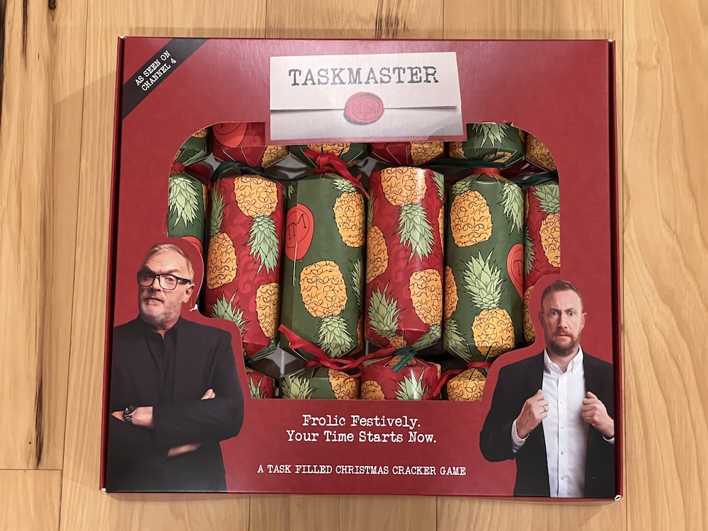 The Taskmaster Christmas Cracker Game box.