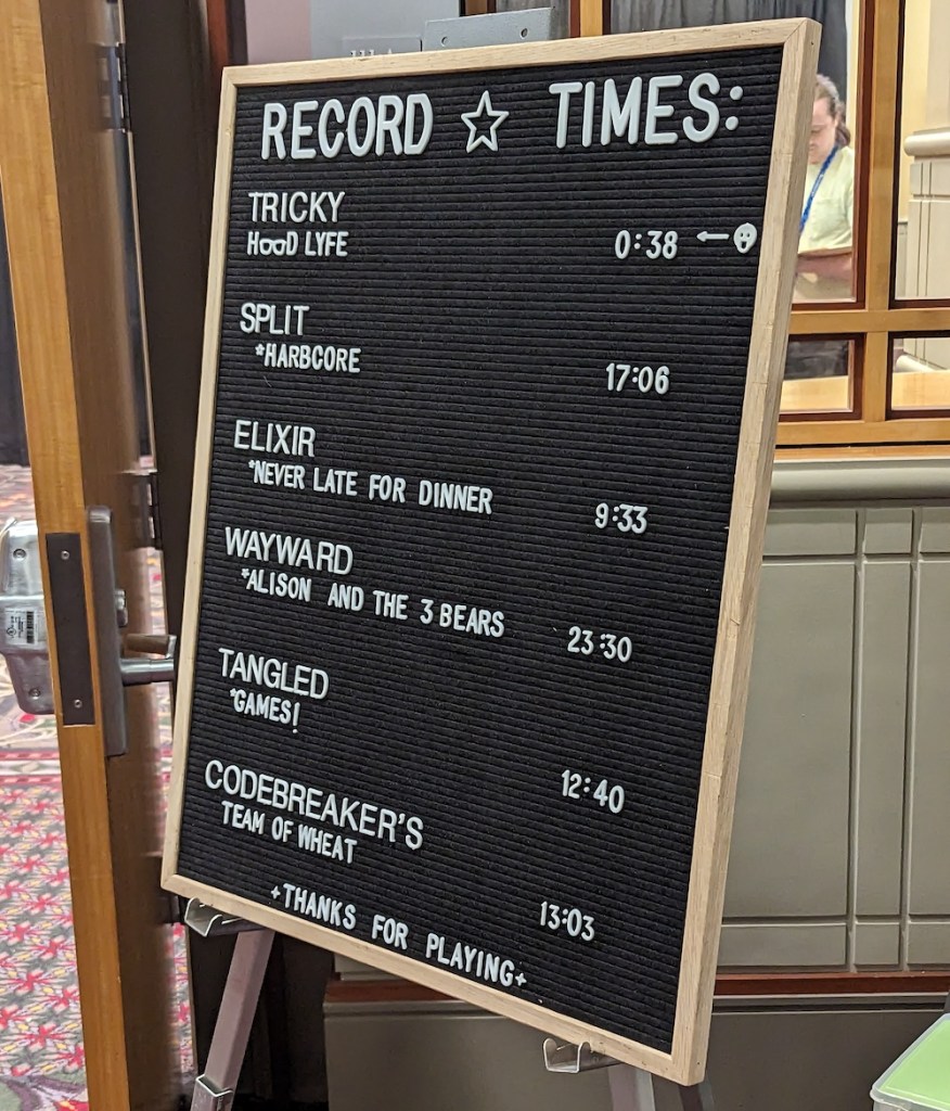 Record Times for the PAXU interactive game.