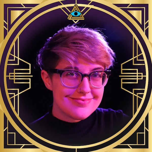 RECON speaker, Arlo Howard headshot in a gold, art deco frame with the RECON logo.