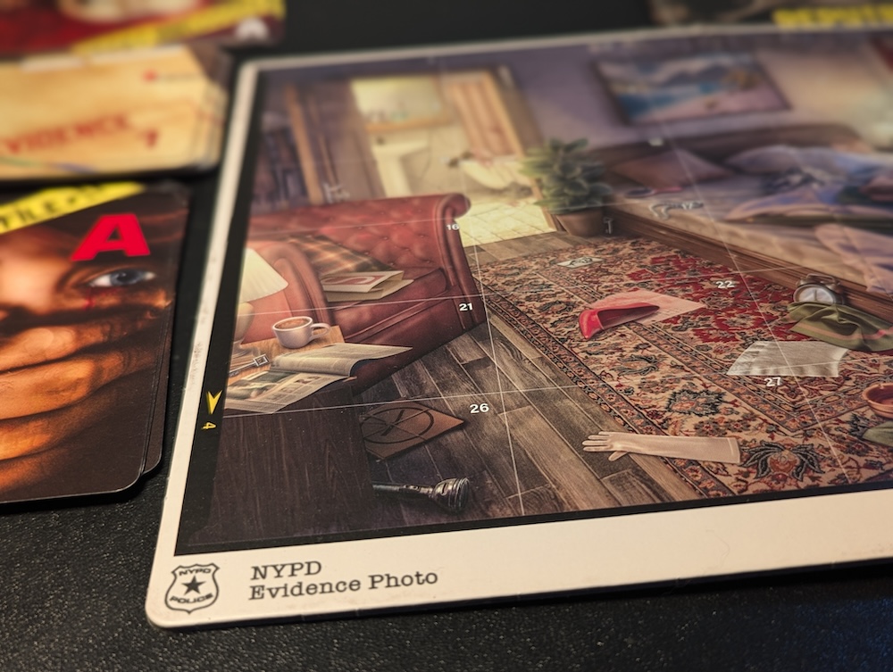 Closeup of an NYPD evidence photo with a numbered grid overlayed.