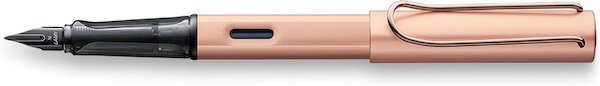 Rose gold fountain pen.