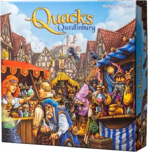 Quacks of Quedlinburg box cover depicting potion makers.