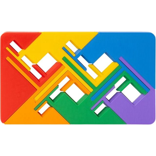 colorful rectangle consisting of interlocked plastic pieces