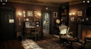 The victorian study of Sherlock Holmes.