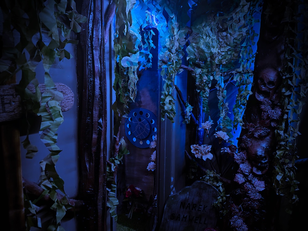 A woodland world with skulls and magical trinkeys.