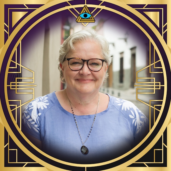 Lori Greene's headshot in a gold RECON frame.