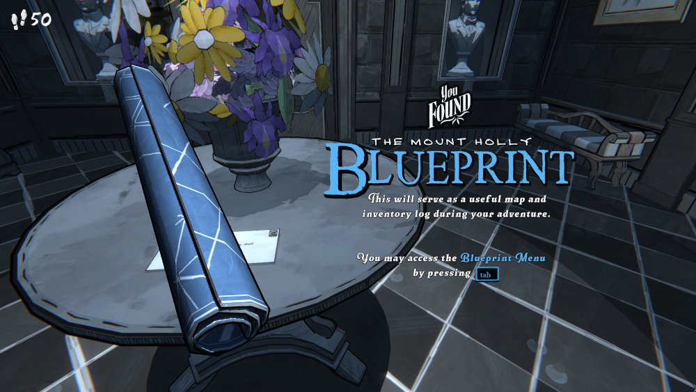 Blueprint item pickup screen from Blue Prince.