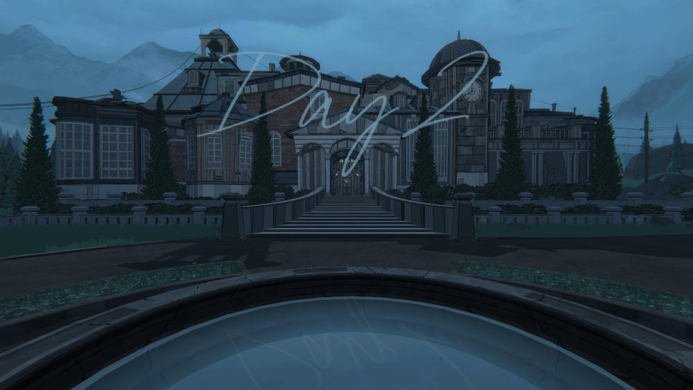 Beginning of Day 2 in Blue Prince.