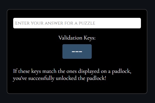 A puzzle validation screen on a website.