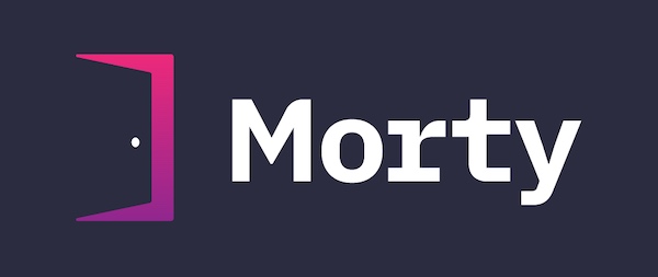 Morty logo depicts a door cracking open.