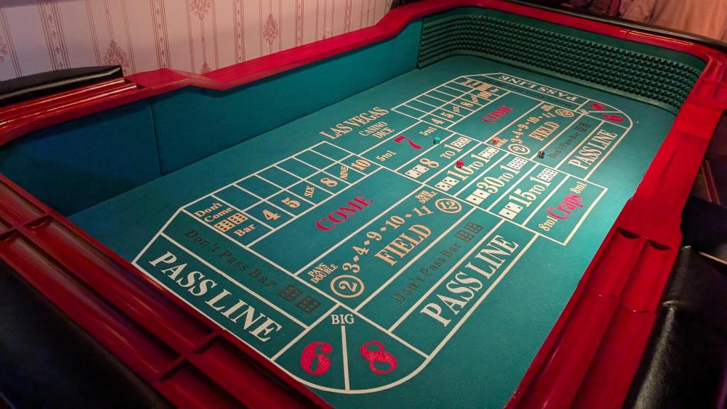 A standard craps table