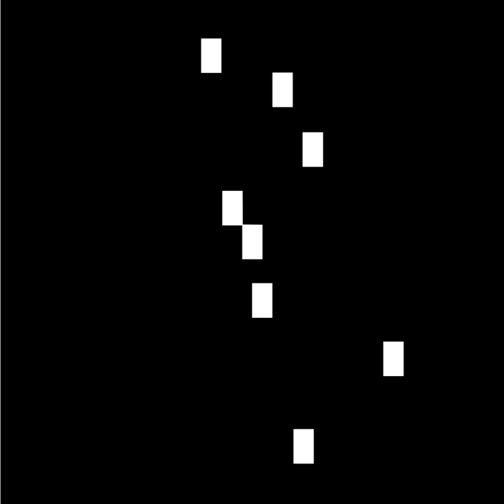 A black square with some rectangular holes