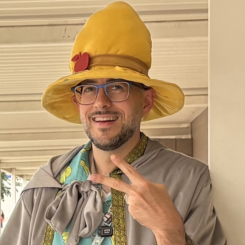 Headshot of Chuck dressed like a wizard.