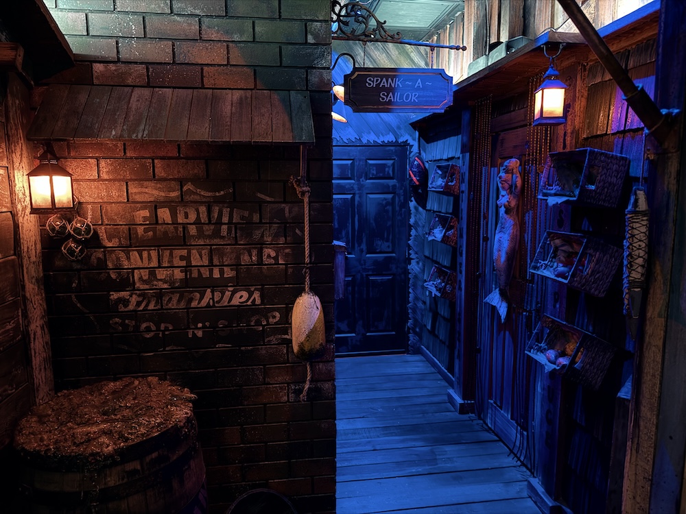 A dock and dockside businesses.