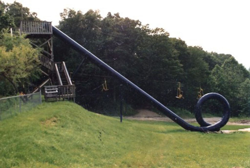 giant waterslide with an enclosed loop
