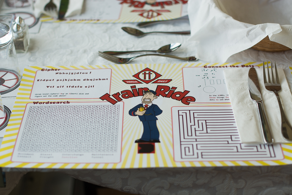 paper placemat with puzzles